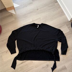 Lululemon Tied to You Crew Sweatshirt Black Modal Cinch Hem Sz L/XL